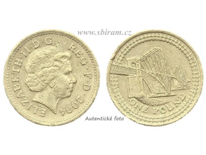 Velká Británie, mince 1 Pound, 2004...viz autentické foto