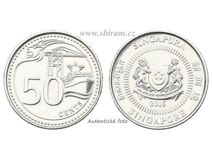 Singapur, mince 50 Cents, 2016...viz autentické foto