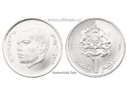 Maroko, mince 1 Dirham, 2015..viz autentické foto