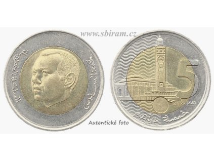 Maroko, mince 5 Dirhamů, 2019..viz autentické foto