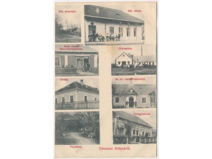Maďarsko, Üdvözlet Málczáról, 8-mi okénkový záběr dominant, cca 1915
