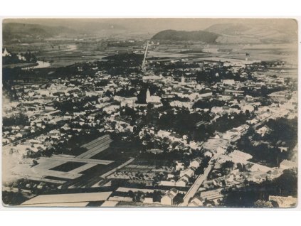 Ukrajina, Mukačevo, Podkarpatská Rus, pohled z letadla č. 65, 1922