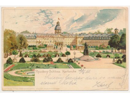 Německo, Karlsruhe, Rezidenz - Schloss, 1900