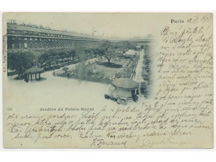 Francie, Paris, Jardins du Palais-Royal, Zahrada Královského paláce, 1900