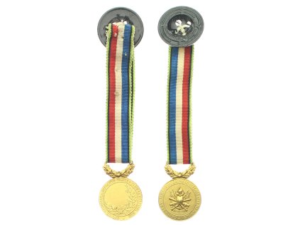 Francie, miniatura AE medaile Armádní veterán 1870/1871, stužka, knoflík, stav 1/1/1