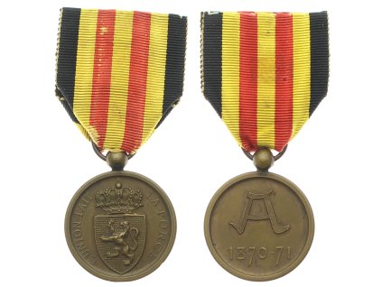 Belgie, Pamětní medaile 1870–71 (1870–71 Commemorative Medal), stuha, stav 1/1/1