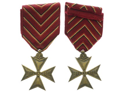 Belgie, Kříž pro deportované 1914–1918 (Deportees' Cross 1914–1918), stuha, stav 1/1/1