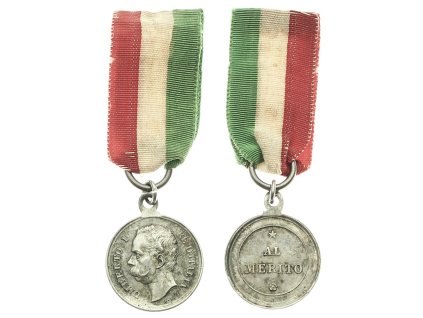 Itálie, Pamětní medaile sjednocení Itálie (Commemorative Medal of the Unity of Italy), stužka, stav 1/1/1