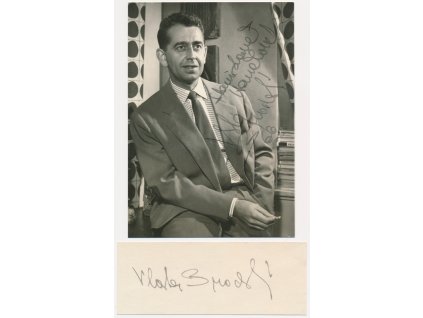 Brodský Vlastimil (1920-2002), český herec, pohlednice s vl. podpisem