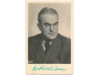 Karen Bedřich (1887-1964), český herec, portrétová pohlednice s vl. podpisem