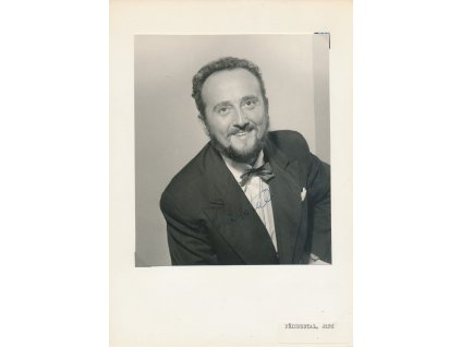 Přichystal Jiří (1926-1997), herec, dabér, sběratelský list s vl. podpisem