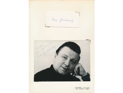 Suchánek Ladislav (1925-2001), český herec, sběratelský list s vl. podpisem