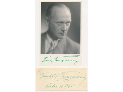 Kreuzmann František st. (1895-1960), český herec, pohlednice s vl. podpisem