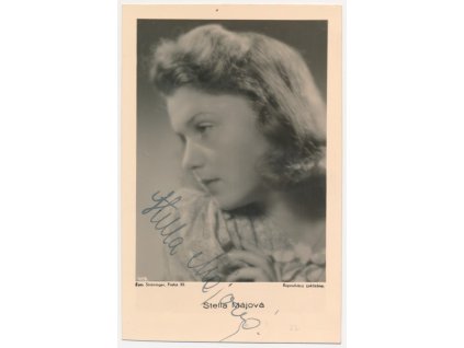 Májová Stella (1923-2009), česká herečka, pohlednice s vl. podpisem
