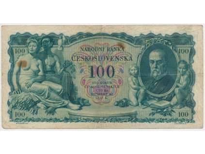 ČSR, 100 Kč, 1931, série N, neperforovaná, oběhový stav
