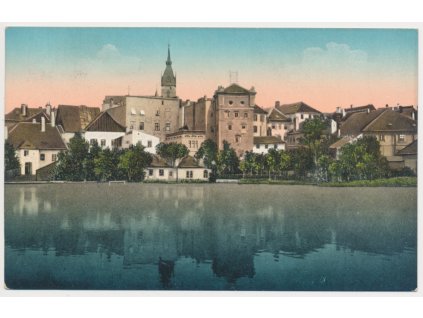 24 - Jindřichův Hradec, pohled na město od řeky, cca 1917