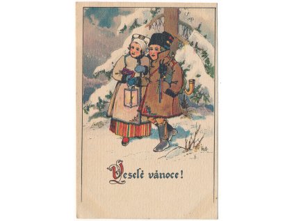 Vánoční přání, Veselé Vánoce!, cca 1923