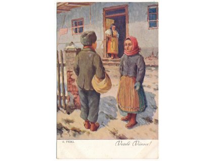 Vánoční přání,  Veselé Vánoce!, S. Feikl, cca 1916