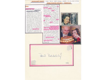 Podskalský Zdeněk (1923-1993), režisér a herec, sběratelský list s vl. podpisem
