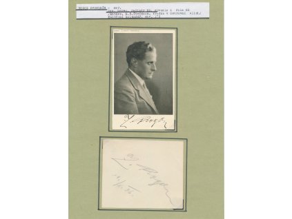 Rogoz Zvonimir (1887-1988), chorvatský herec a režisér, sběratelský list s vl. podpisem