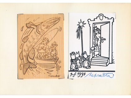 Neprakta Winter Jiří(1924 - 2011), kreslíř, karikaturista, sběratelský list s vl. podpisem