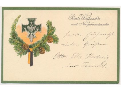 Vánoční a novoroční přání, oficiální pohlednice Červeného kříže, 1914