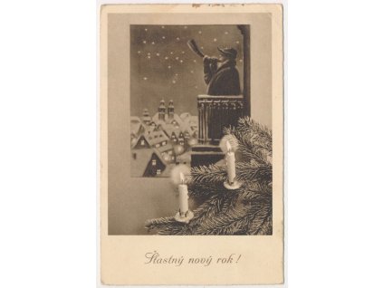 Šťastný Nový rok!, prošlá poštou 1945