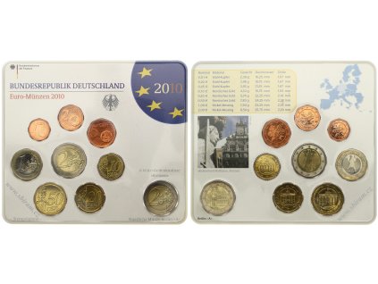 Německo, BRD, sada Euro mincí, 2010 A-Berlín...viz autentické foto