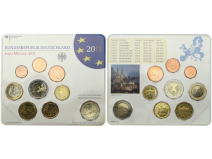 Německo, BRD, sada Euro mincí, 2011 A-Berlín...viz autentické foto
