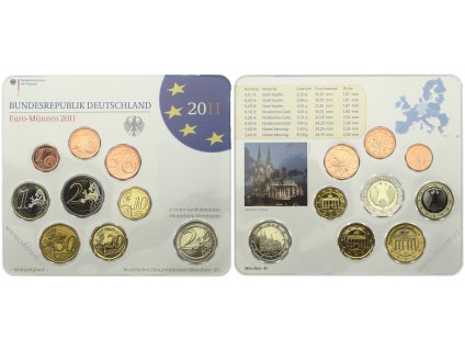 Německo, BRD, sada Euro mincí, 2011 D-Mnichov...viz autentické foto