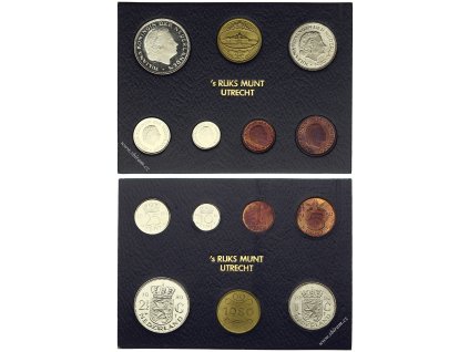 Nizozemsko, sada oběžných mincí, 1980...viz autentické foto