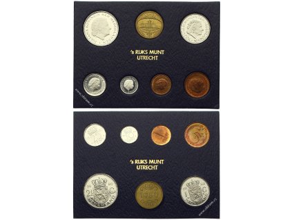 Nizozemsko, sada oběžných mincí, 1980...viz autentické foto