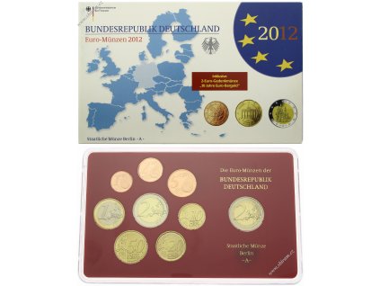 Německo, BRD, sada Euro mincí, 2012 A - Berlín...viz autentické foto