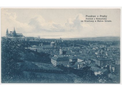 49 - Praha, Pohled z Nebozízku na Hradčany a Malou Stranu, cca 1906