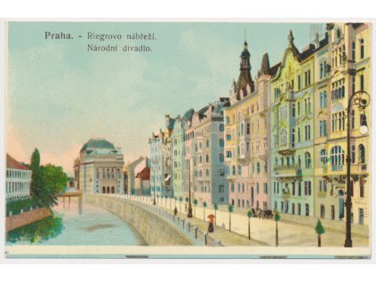 49 - Praha, Riegrovo nábřeží, Národní divadlo, cca 1920