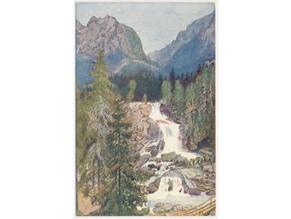 Slovensko, Tatry, Smokovec: Vodopád "Kohlbach", O. Štáfl, cca 1923