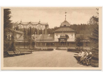 Slovensko, Vysoké Tatry, Tatranská Lomnica, Vodoliečba a hotel Praha, 1924
