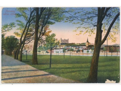 Slovensko, Bratislava, pohled na město, Bratislavský hrad..., cca 1915