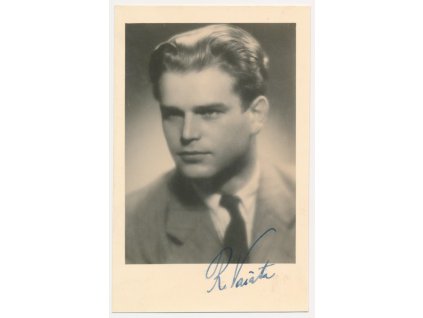Vašata Rudolf (1911-192), český dirigent, portrétová pohlednice s vl. podpisem