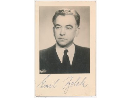 Bolek Emil (1897-1961), český herec, pohlednice (Ateliér Langhans) s vl. podpisem