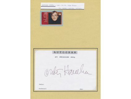 Havelka Ondřej (1954), český zpěvák, herec, sběratelský list s vl. podpisem