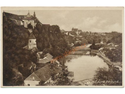 64 - Táborsko, Lázně Bechyně, celkový pohled, nakl. K. Zuna, cca 1930