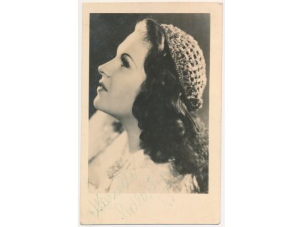 Sedláčková Marcella (1926-1969), česká herečka, pohlednice s vl. podpisem
