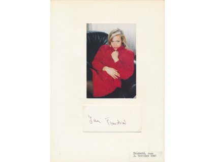 Švandová Jana (1947), česká herečka, sběratelský list s vl. podpisem