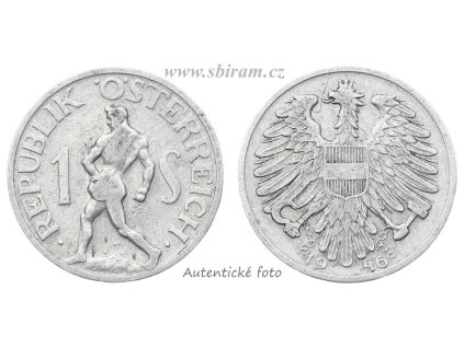 Rakousko, mince 1 Schilling, 1946...viz autentické foto