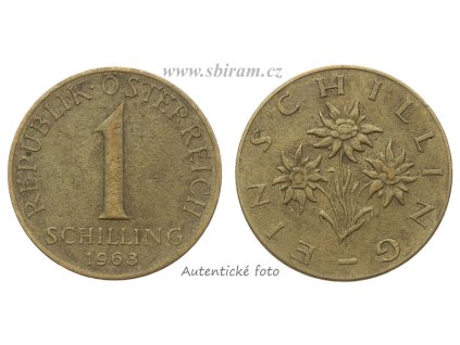 Rakousko, mince 1 Schilling, 1963...viz autentické foto
