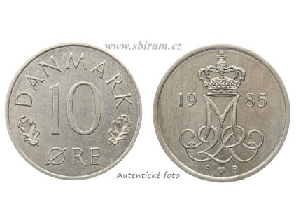 Dánsko, mince 10 Öre, 1985...viz autentické foto