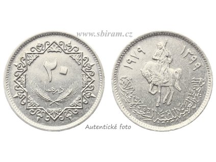 Libye, mince 20 Dirhamů, 1979...viz autentické foto
