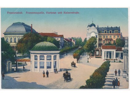 08 - Chebsko, Františkovy Lázně, Kurhaus und Kaiserstrasse, cca 1916