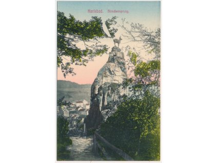25 - Karlovy Vary (Karlsbad), Hirschensprung, vyhlídka Jelení skok, cca 1917